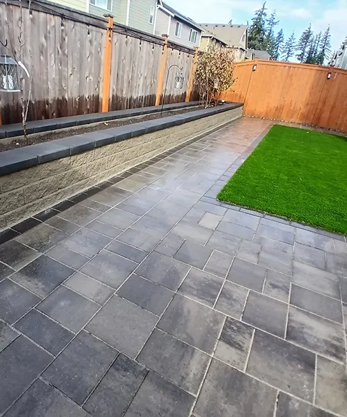 Custom Paver Patio & Synthetic Turf Installation in Seattle 